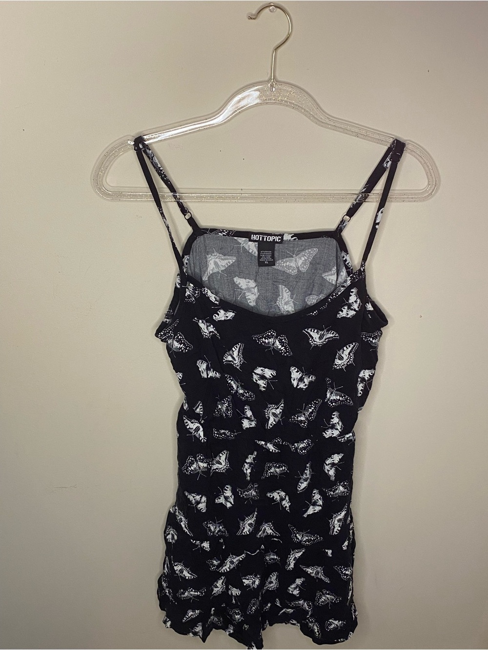 Hot Topic Black & White Butterfly Print Camisole
